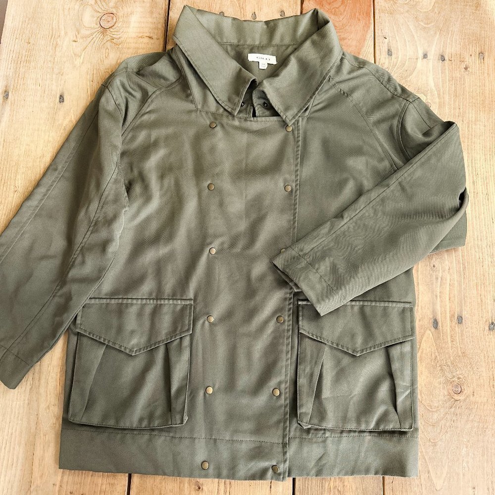 Gilli Olive Green Jacket Coat Double Breasted Military Style S/M